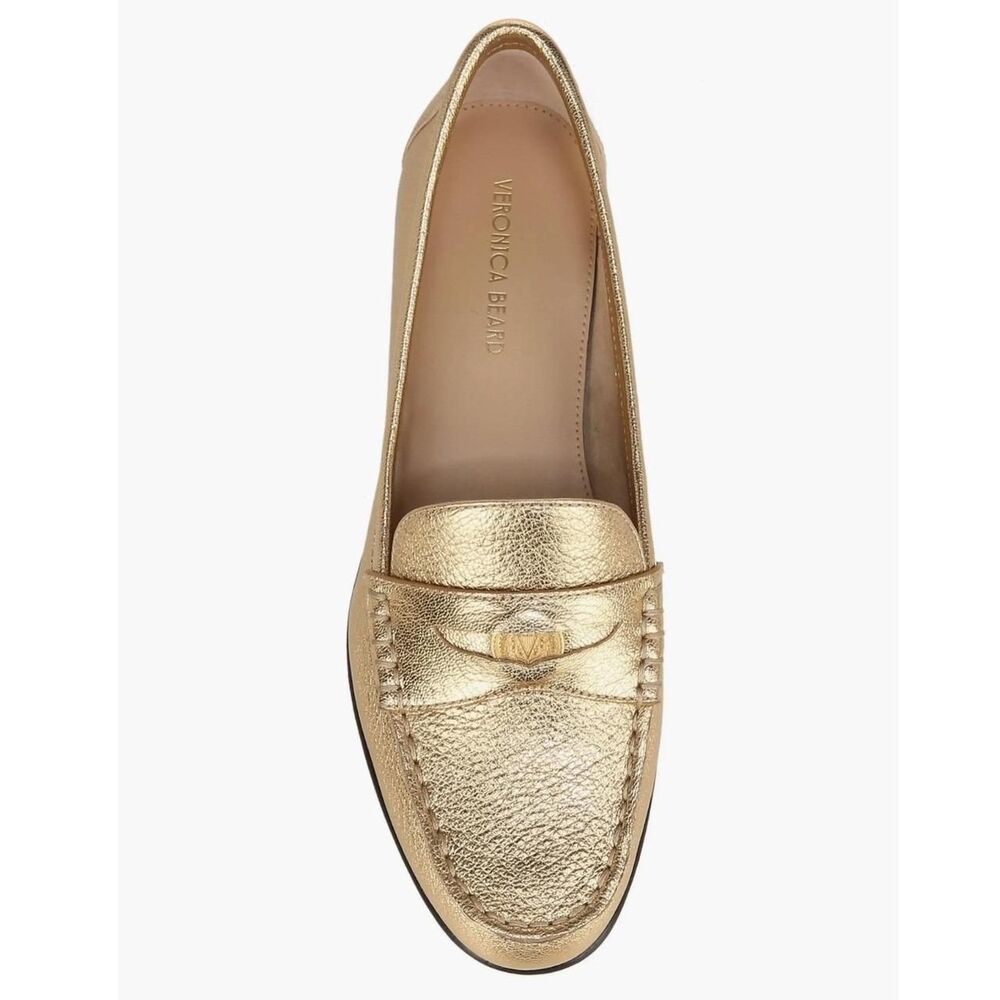 Veronica Beard Penny Loafer in Gold Size 8 - Picture 3 of 10